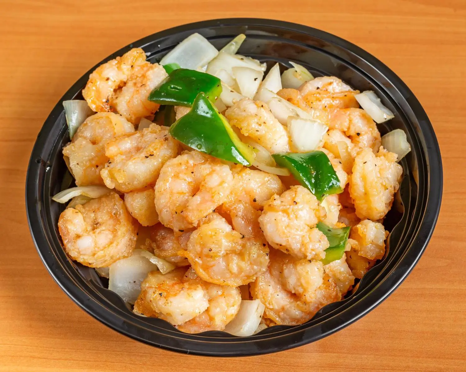 Shrimp with Green Peppers and Onions at Kungfu Rice，a Asian Restaurant in Houston