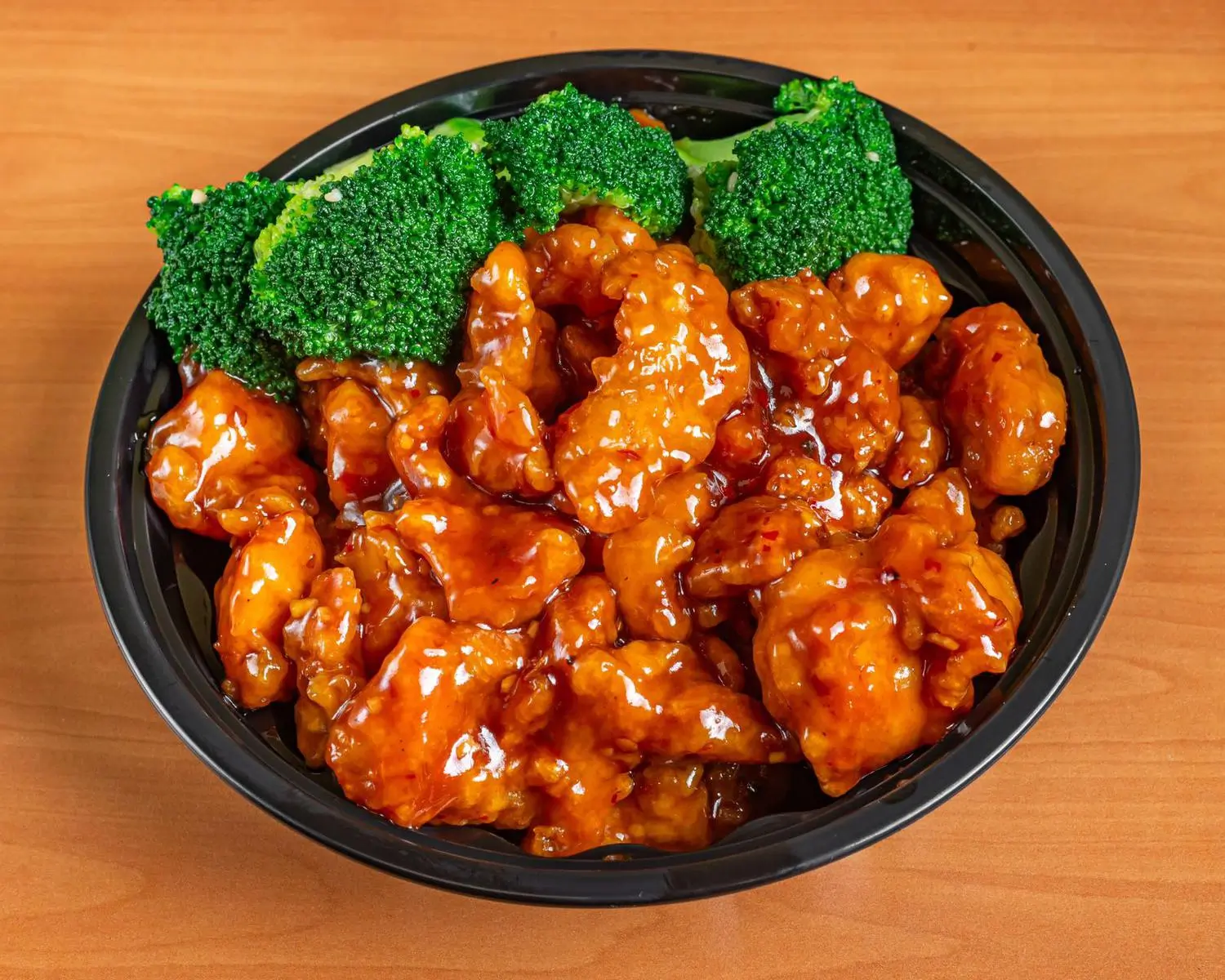 Sweet and Sour Chicken Pieces and Broccoli at Kungfu Rice，a Asian Restaurant in Houston